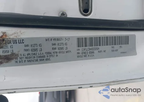 2017 Jeep Cherokee Latitude Fwd z USA, uszkodzony, nr VIN 1C4PJLCB4HD232924